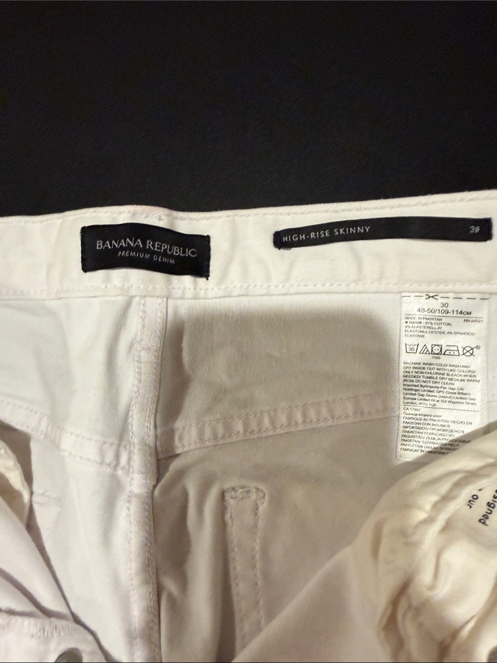 Banana Republic White High-Rise Skinny Jeans